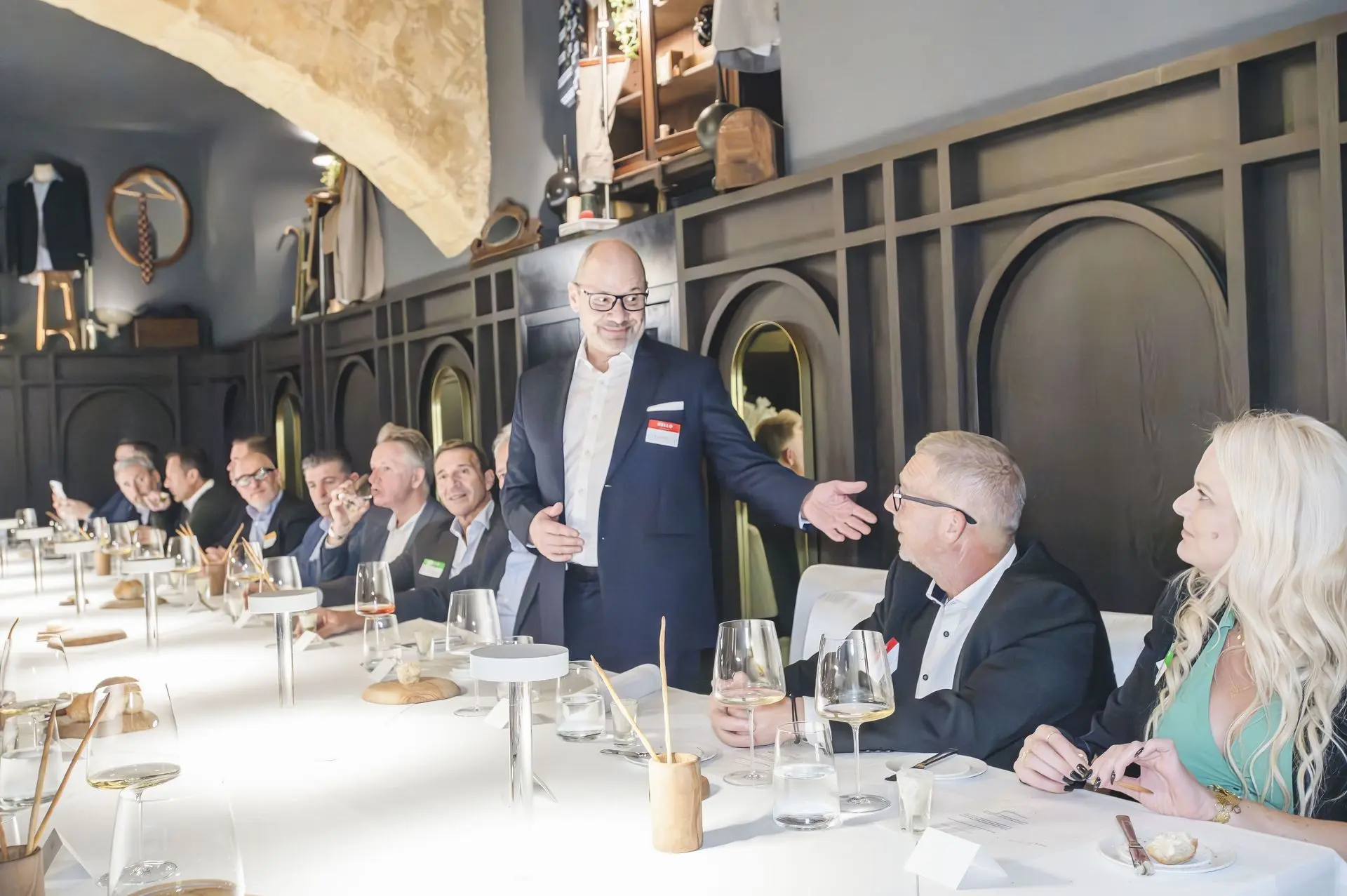 Jochen Biewer giving a speach during Chevron Group C-Level Dinner at Under Grain in Valletta, Malta 