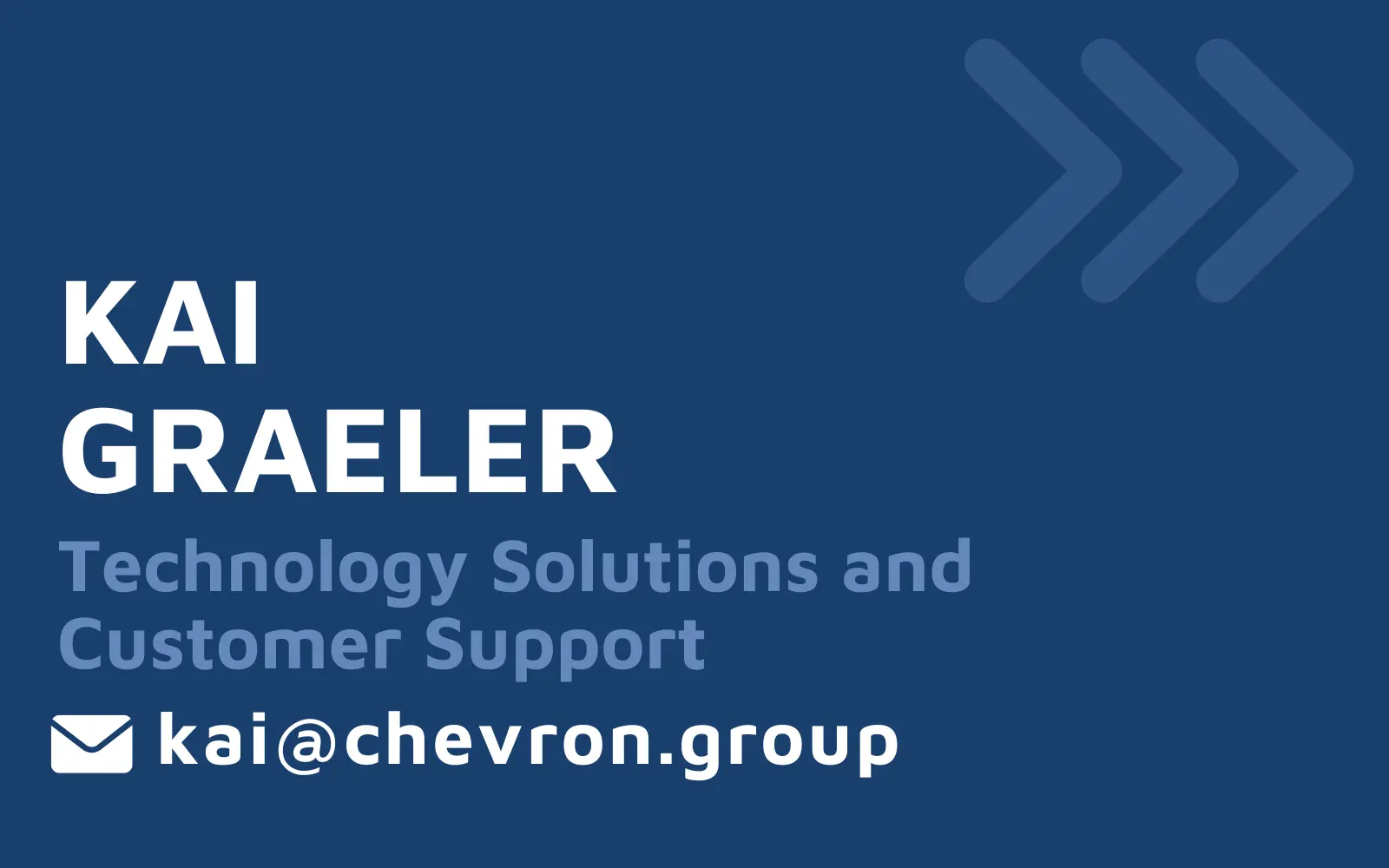 Send an email to Kai Graeler for any Technology and Customer Support matters